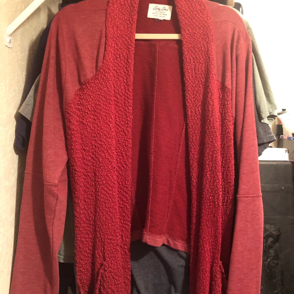 2 cardigans Red & Cream Lucky Brand